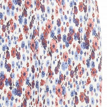 phase Womens Multicoloured Floral Polyester Carrot Trousers Size 14 L27 in Regular Zip