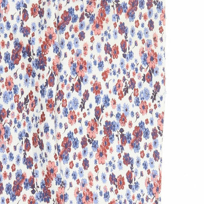 phase Womens Multicoloured Floral Polyester Carrot Trousers Size 14 L27 in Regular Zip