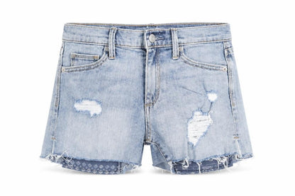 Gap Womens Blue Cotton Cut-Off Shorts Size 28 in L3 in Regular Zip - Distressed