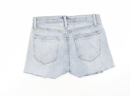 Gap Womens Blue Cotton Cut-Off Shorts Size 28 in L3 in Regular Zip - Distressed