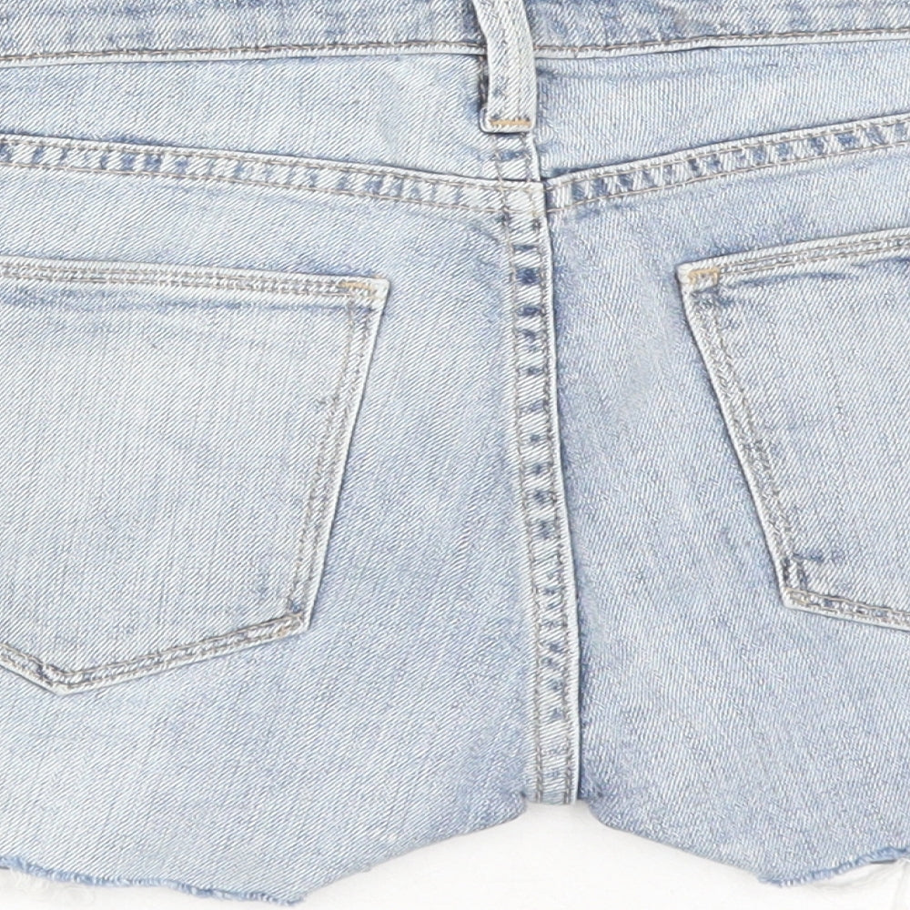Gap Womens Blue Cotton Cut-Off Shorts Size 28 in L3 in Regular Zip - Distressed
