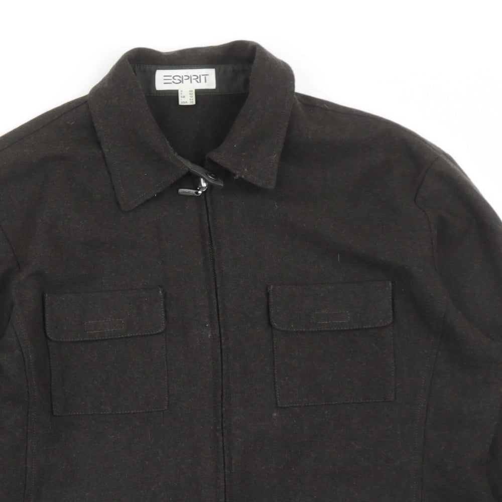 Esprit Womens Brown Jacket Size 14 Zip