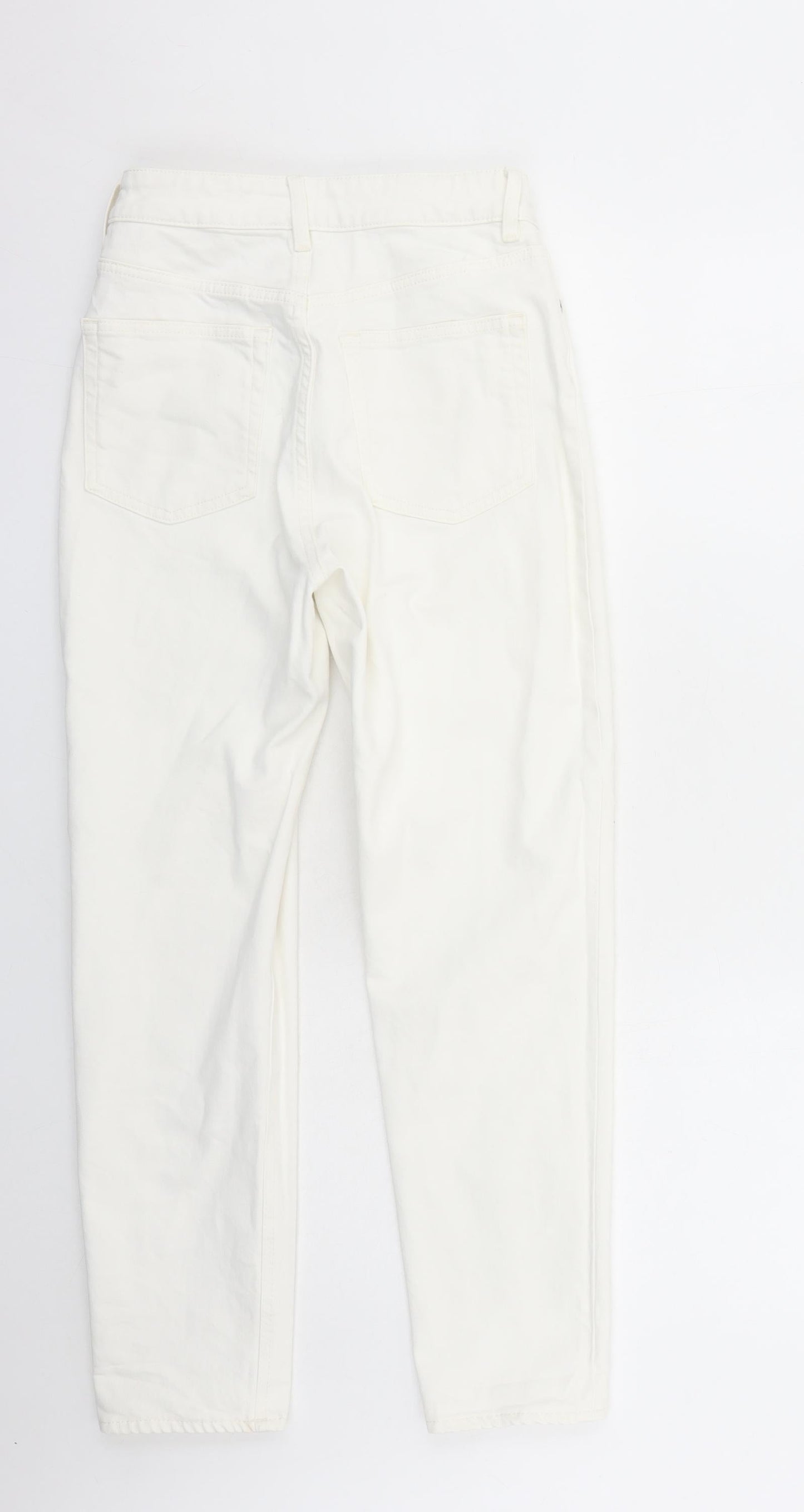 Womens UK Size 10 H&M Regular Fit Straight White Jeans