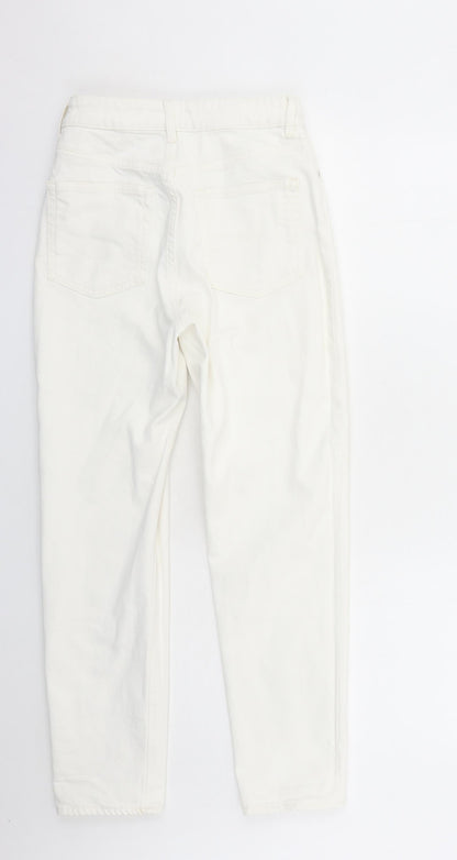 Womens UK Size 10 H&M Regular Fit Straight White Jeans