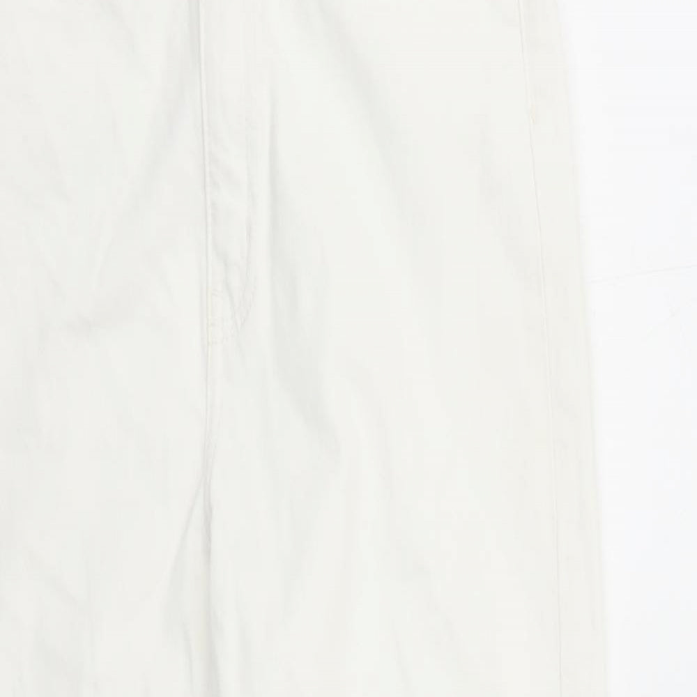 Womens UK Size 10 H&M Regular Fit Straight White Jeans
