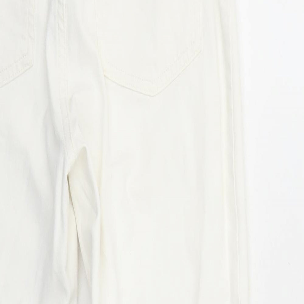 Womens UK Size 10 H&M Regular Fit Straight White Jeans