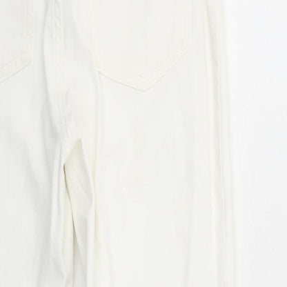 Womens UK Size 10 H&M Regular Fit Straight White Jeans