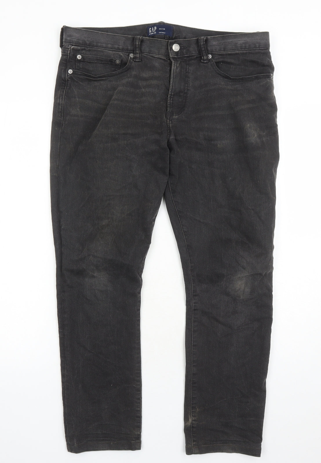 Gap Mens Black Cotton Skinny Jeans Size 34 in L28 in Regular Zip