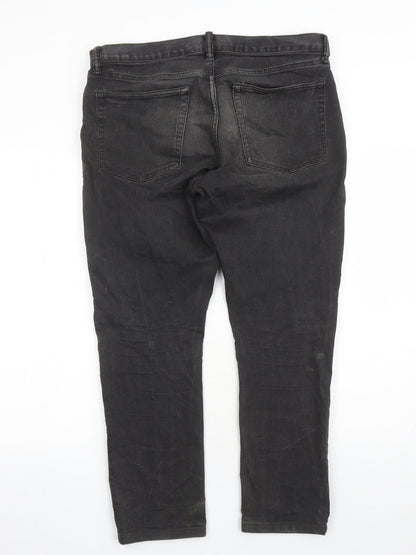 Gap Mens Black Cotton Skinny Jeans Size 34 in L28 in Regular Zip