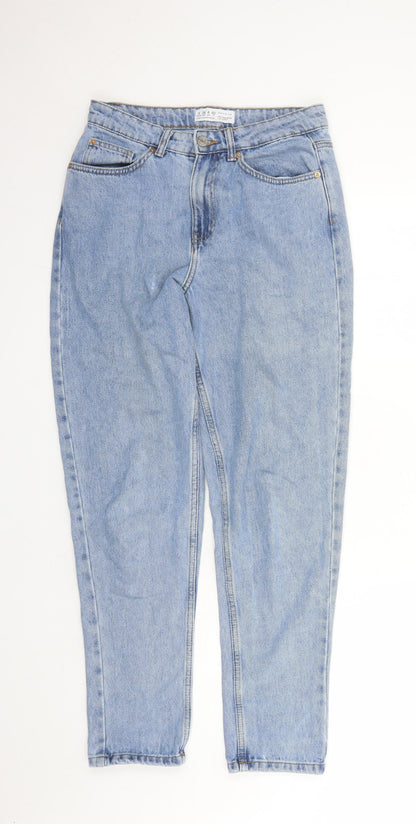 Denim & Co. Womens Blue Cotton Mom Jeans Size 8 L29 in Regular Zip