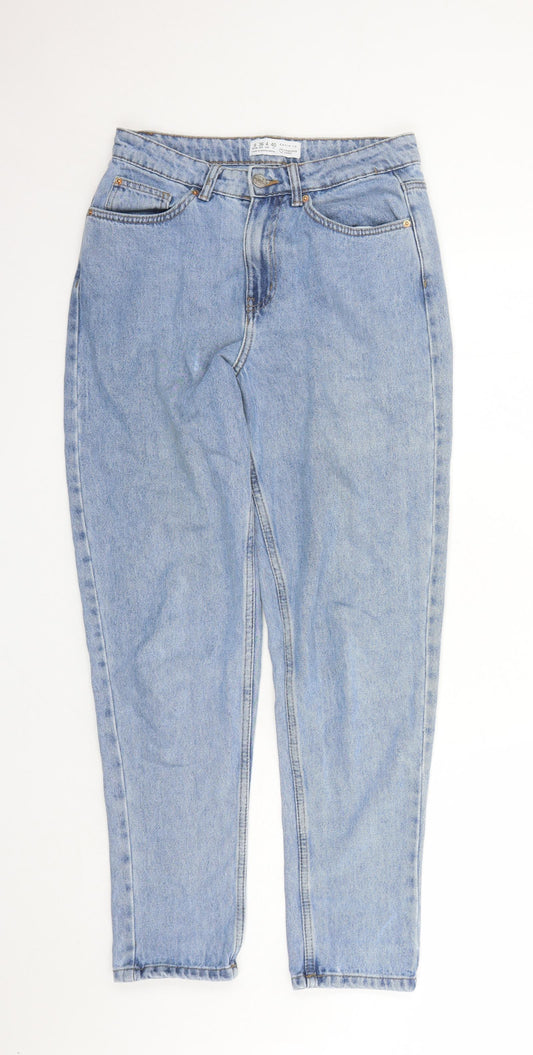 Denim & Co. Womens Blue Cotton Mom Jeans Size 8 L29 in Regular Zip