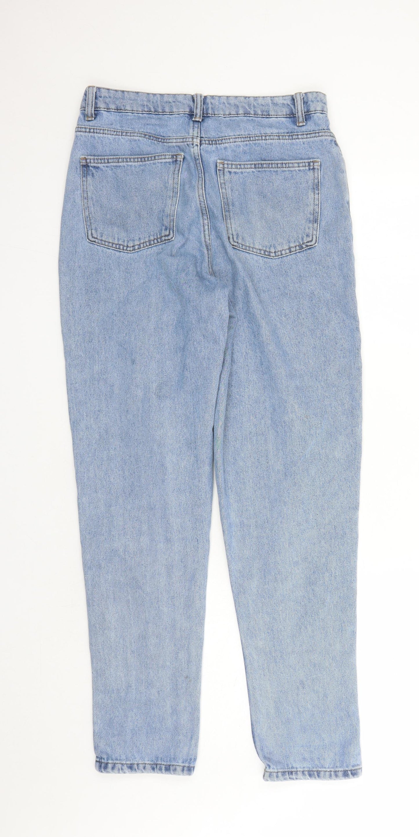Denim & Co. Womens Blue Cotton Mom Jeans Size 8 L29 in Regular Zip
