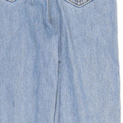 Denim & Co. Womens Blue Cotton Mom Jeans Size 8 L29 in Regular Zip