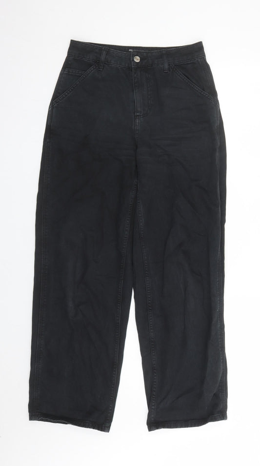 ASOS Womens Black Cotton Mom Jeans Size 6 L29 in Regular Zip