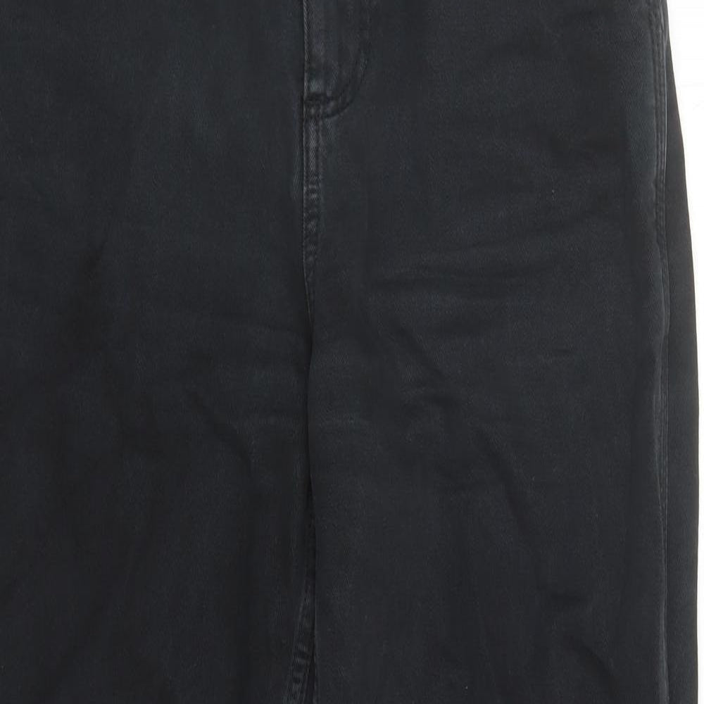 ASOS Womens Black Cotton Mom Jeans Size 6 L29 in Regular Zip