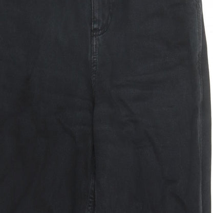 ASOS Womens Black Cotton Mom Jeans Size 6 L29 in Regular Zip