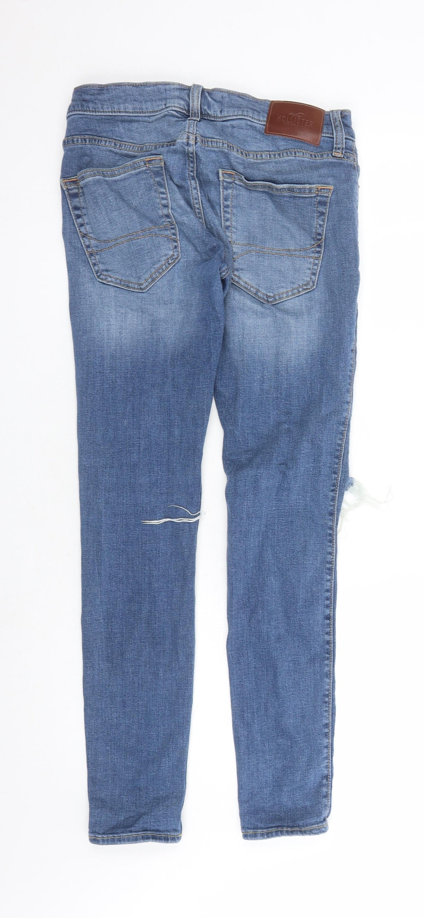 Hollister Womens Blue Cotton Skinny Jeans Size 30 in L30 in Regular Zip