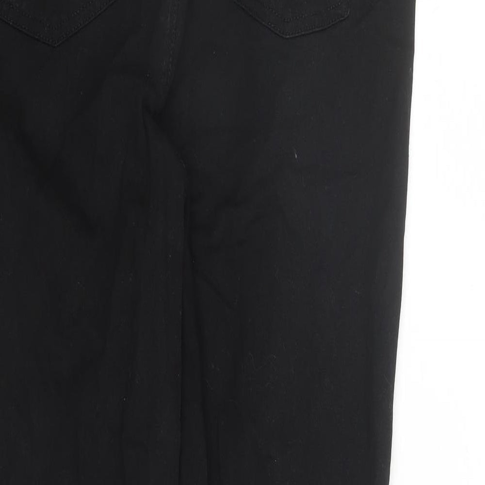 Denim & Co. Womens Black Cotton Mom Jeans Size 12 L27 in Regular Zip