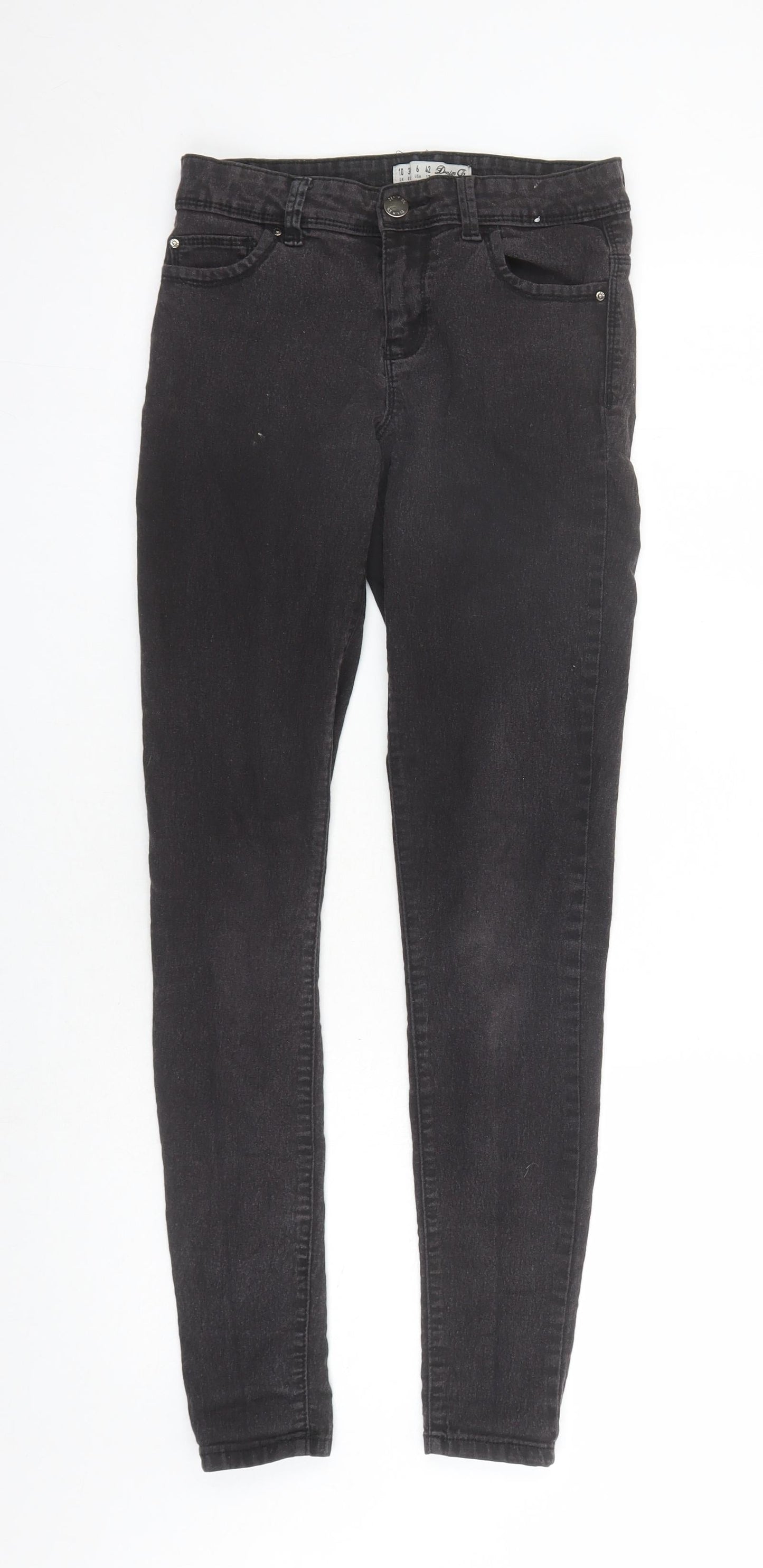 Denim & Co. Womens Black Cotton Skinny Jeans Size 10 L29 in Regular Zip