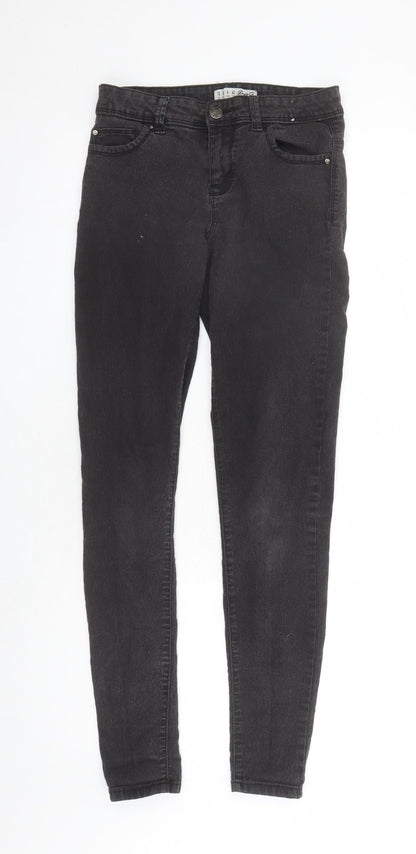 Denim & Co. Womens Black Cotton Skinny Jeans Size 10 L29 in Regular Zip