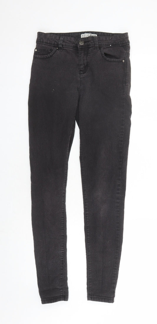 Denim & Co. Womens Black Cotton Skinny Jeans Size 10 L29 in Regular Zip