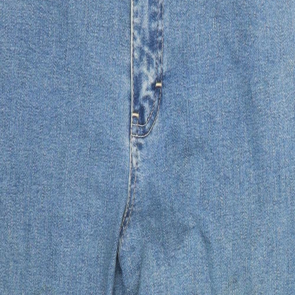 St Michael Womens Blue Cotton Cropped Jeans Size 8 L20 in Regular Zip - Vintage