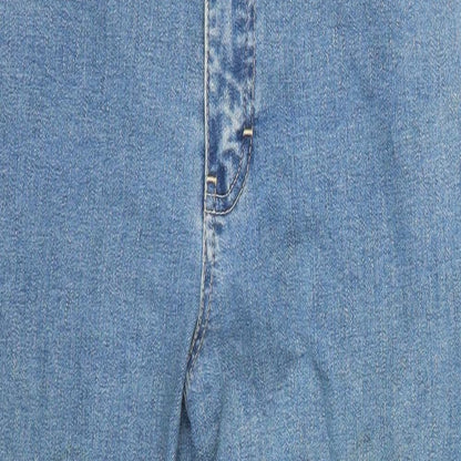 St Michael Womens Blue Cotton Cropped Jeans Size 8 L20 in Regular Zip - Vintage