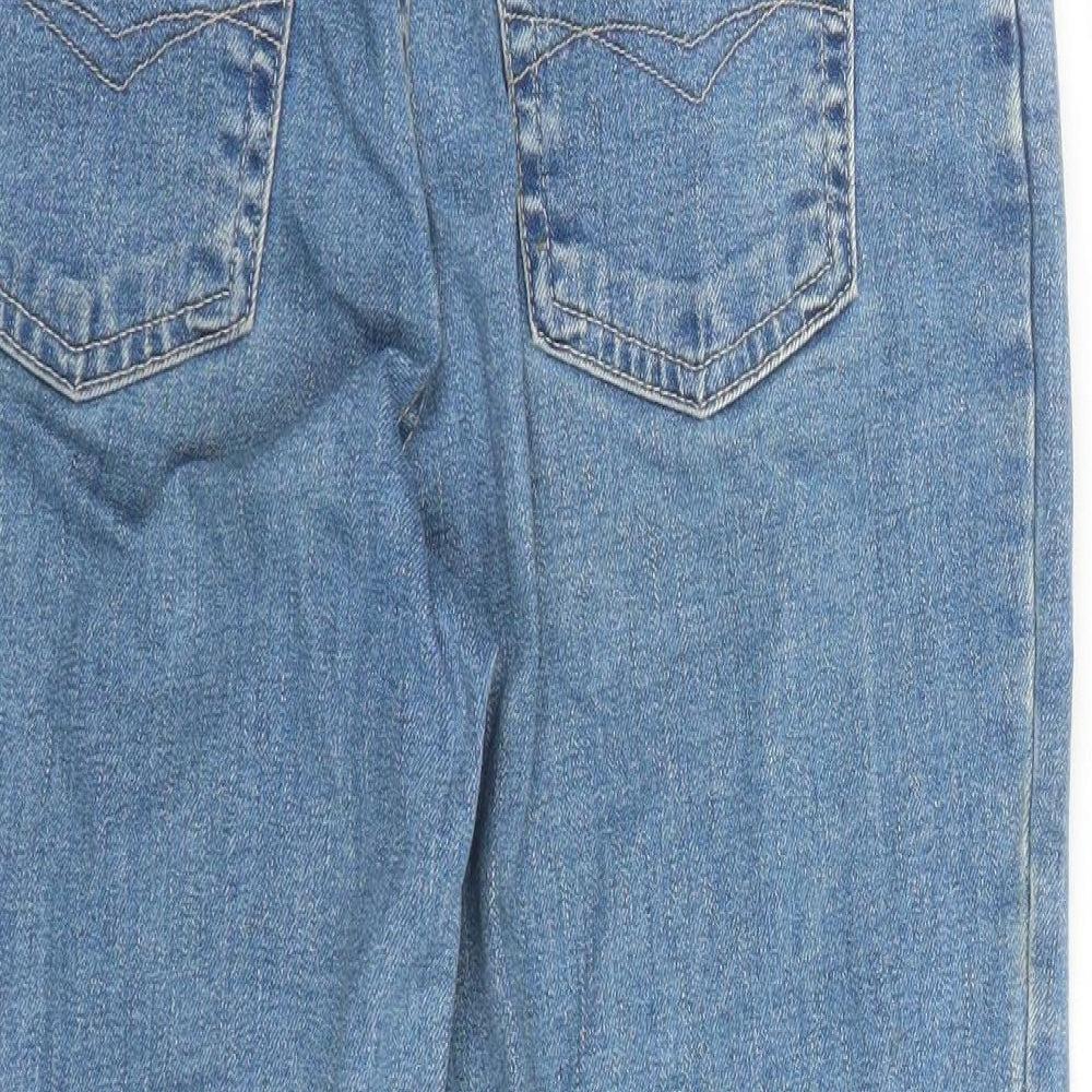 St Michael Womens Blue Cotton Cropped Jeans Size 8 L20 in Regular Zip - Vintage