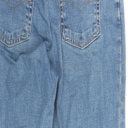 St Michael Womens Blue Cotton Cropped Jeans Size 8 L20 in Regular Zip - Vintage