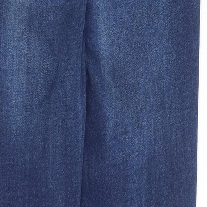 Denim & Co. Girls Blue Cotton Skinny Jeans Size 12-13 Years L25 in Regular Zip - Elasticated Waist