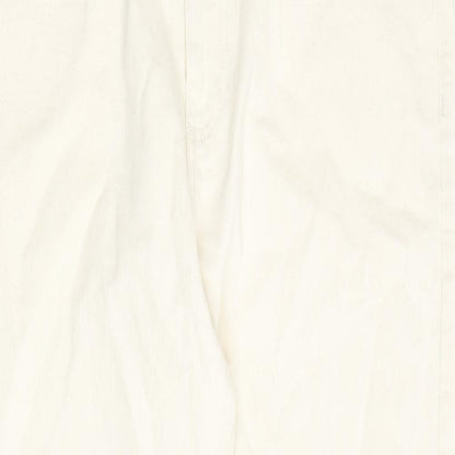 Marks and Spencer Mens Ivory Cotton Tapered Jeans Size 38 in L33 in Regular Zip