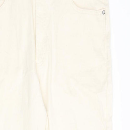 Marks and Spencer Mens Ivory Cotton Tapered Jeans Size 40 in L31 in Regular Zip