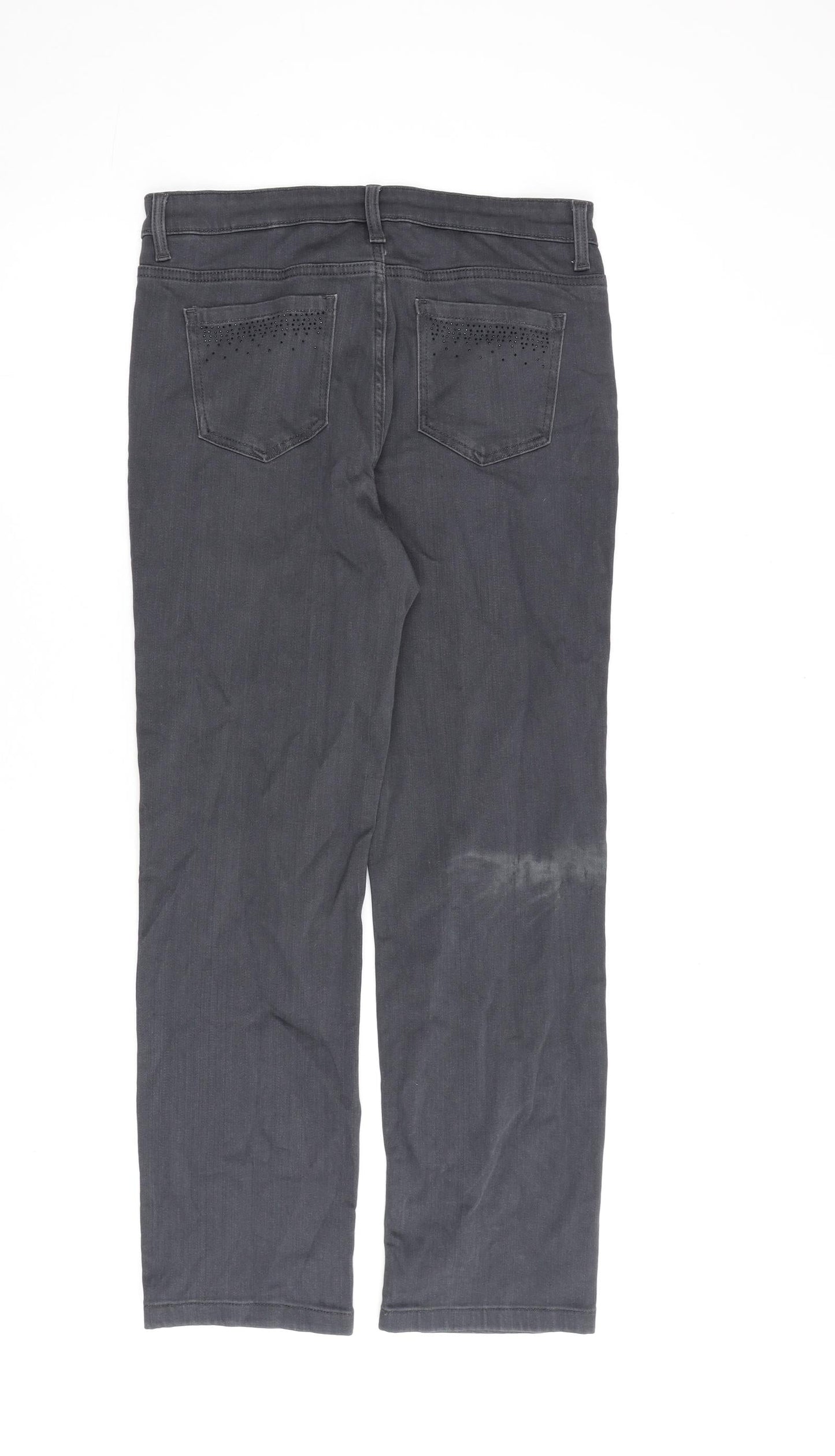 Womens UK Size 12 Marks and Spencer Regular Fit Straight Grey Jeans