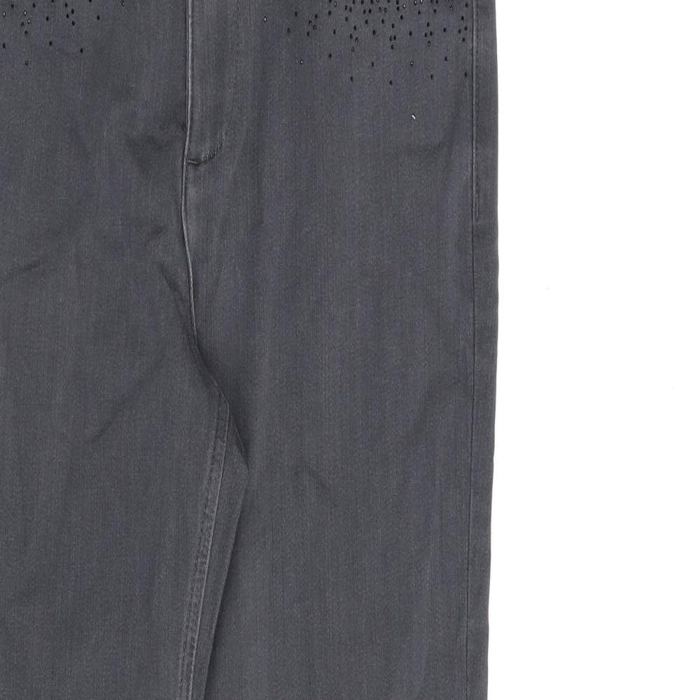 Womens UK Size 12 Marks and Spencer Regular Fit Straight Grey Jeans