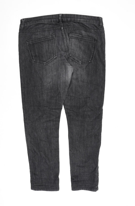 Denim & Co. Mens Grey Cotton Skinny Jeans Size 36 in L30 in Extra-Slim Zip