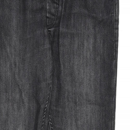 Denim & Co. Mens Grey Cotton Skinny Jeans Size 36 in L30 in Extra-Slim Zip