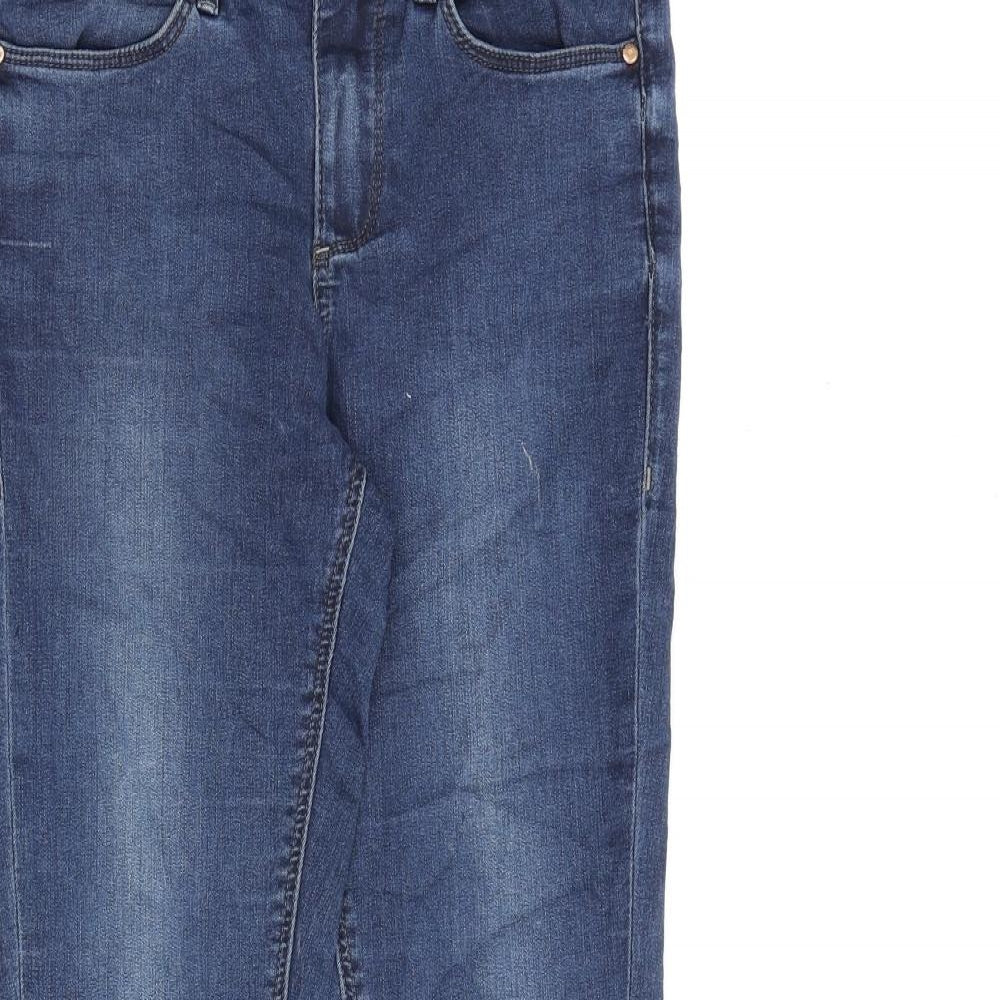 Topshop Womens Blue Cotton Skinny Jeans Size 28 in L30 in Extra-Slim Zip