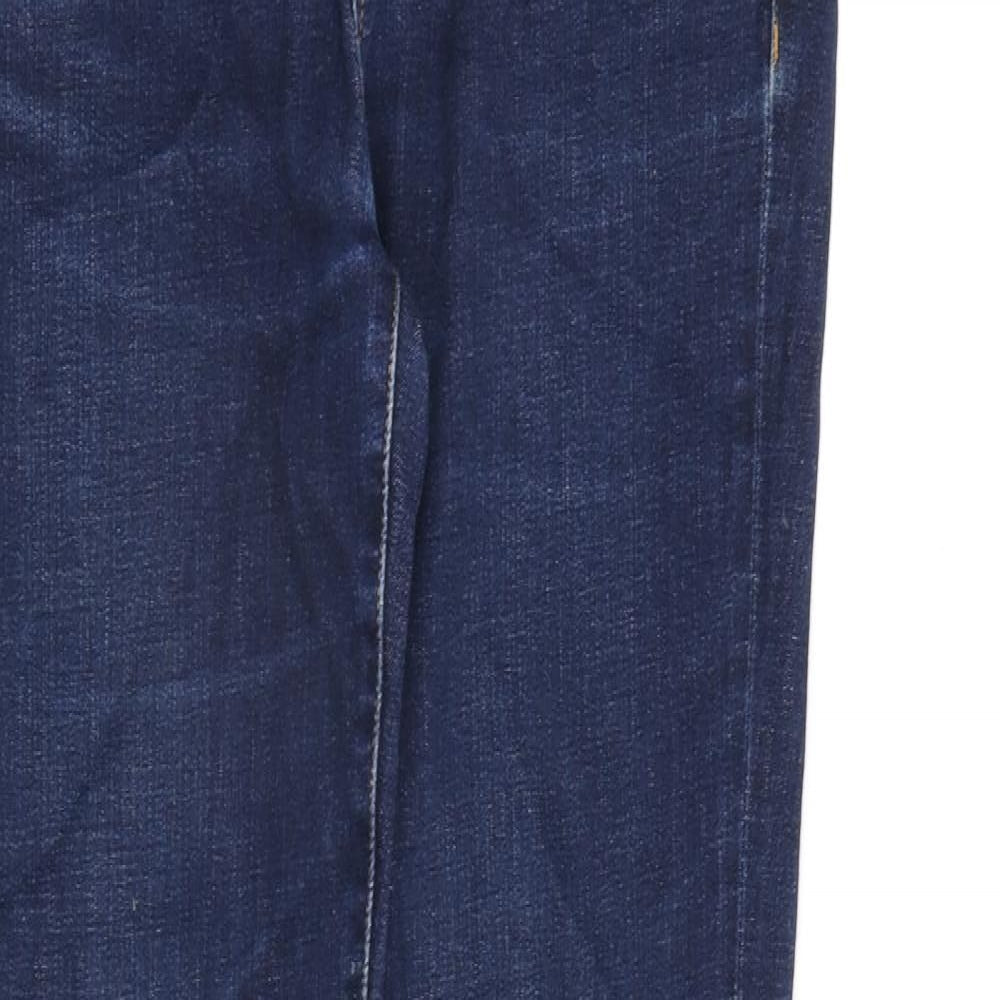 United Colors of Benetton Womens Blue Cotton Straight Jeans Size 29 in L29 in Regular Zip