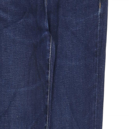 United Colors of Benetton Womens Blue Cotton Straight Jeans Size 29 in L29 in Regular Zip