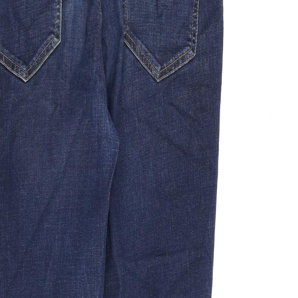 United Colors of Benetton Womens Blue Cotton Straight Jeans Size 29 in L29 in Regular Zip