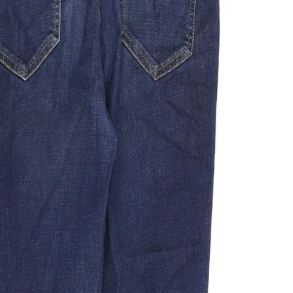 United Colors of Benetton Womens Blue Cotton Straight Jeans Size 29 in L29 in Regular Zip