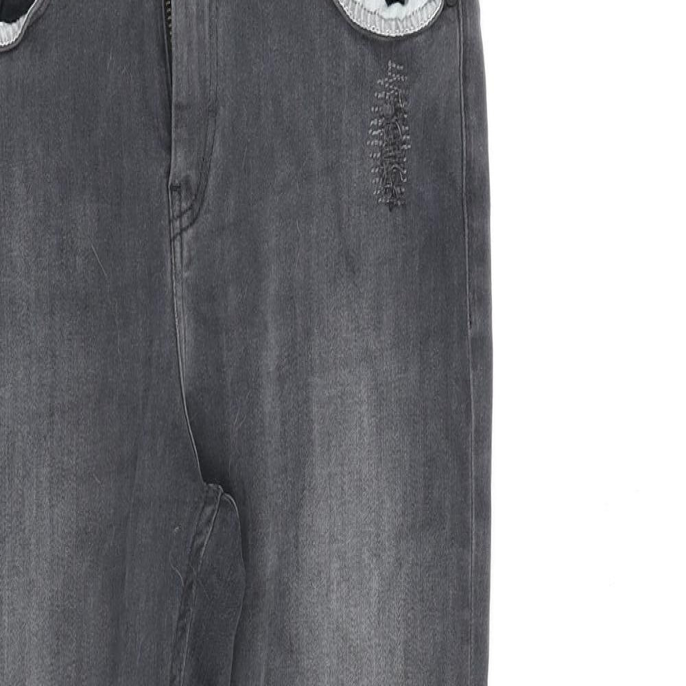 Scotch & Soda Womens Grey Cotton Straight Jeans Size 28 in L30 in Regular Zip