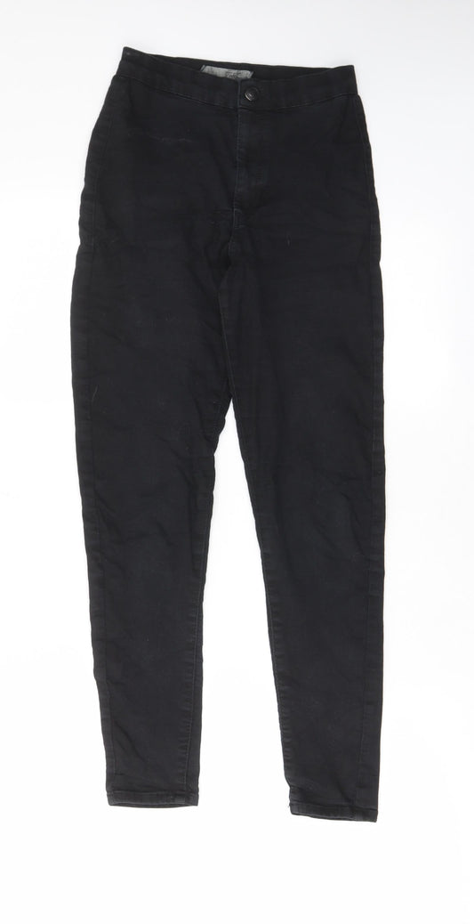 Topshop Womens Black Cotton Skinny Jeans Size 26 in L30 in Regular Zip - Pockets