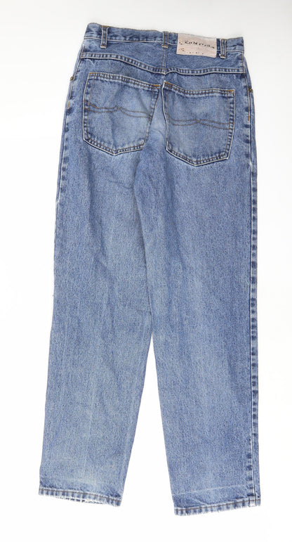 Zantos Womens Blue Cotton Straight Jeans Size 28 in L30 in Regular Zip - Pockets, Belt Loops