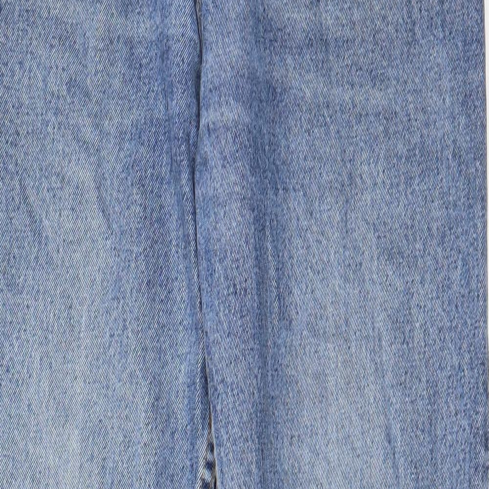 Zantos Womens Blue Cotton Straight Jeans Size 28 in L30 in Regular Zip - Pockets, Belt Loops