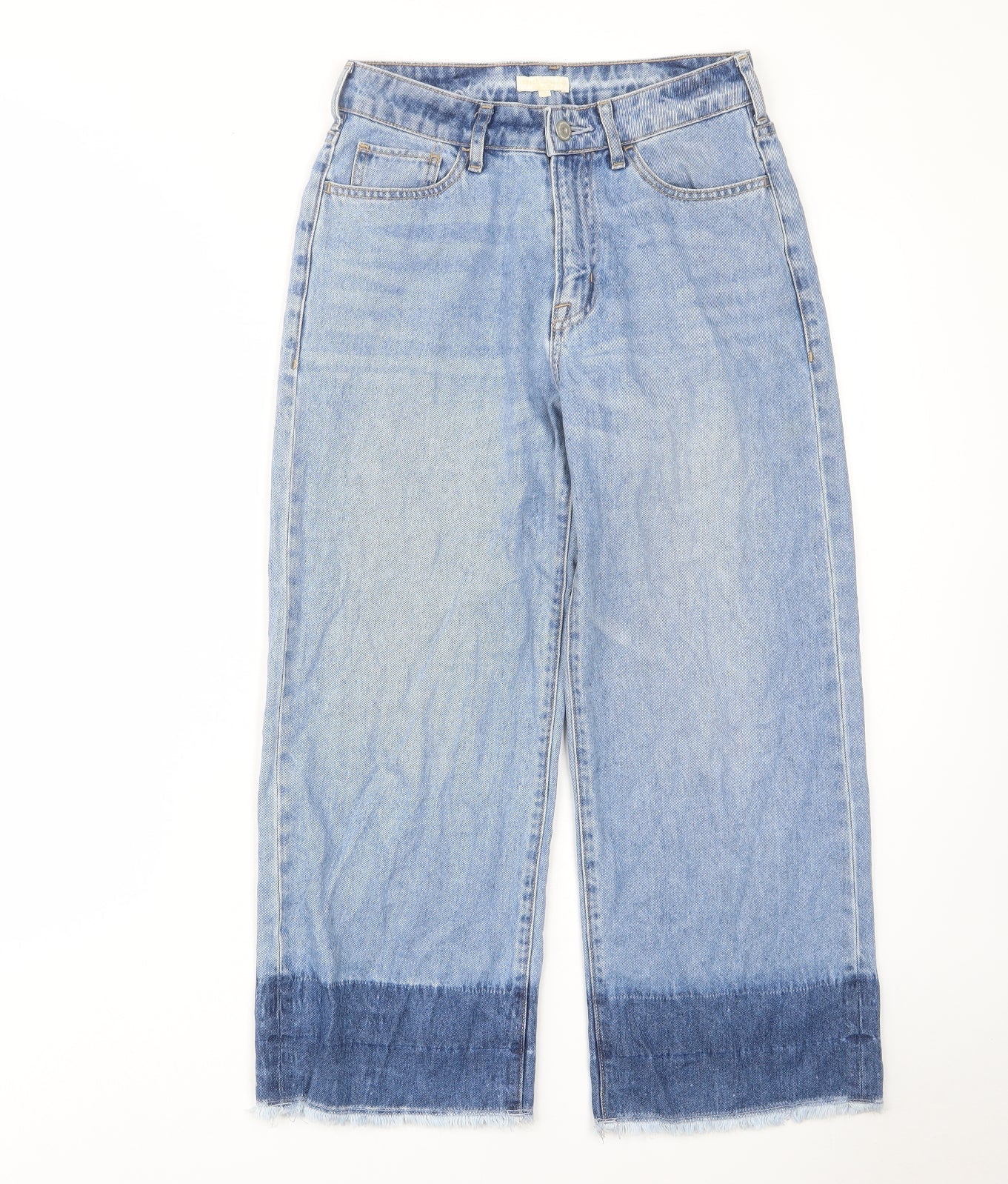 Earth Womens Blue Cotton Straight Jeans Size S L25 in Regular Zip - Pockets, Belt Loops