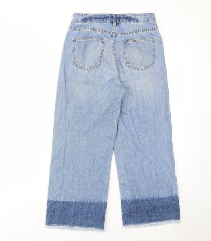 Earth Womens Blue Cotton Straight Jeans Size S L25 in Regular Zip - Pockets, Belt Loops