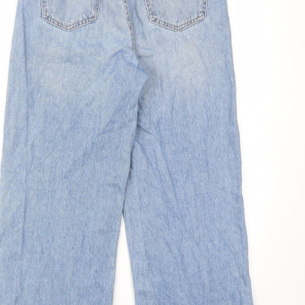 Earth Womens Blue Cotton Straight Jeans Size S L25 in Regular Zip - Pockets, Belt Loops