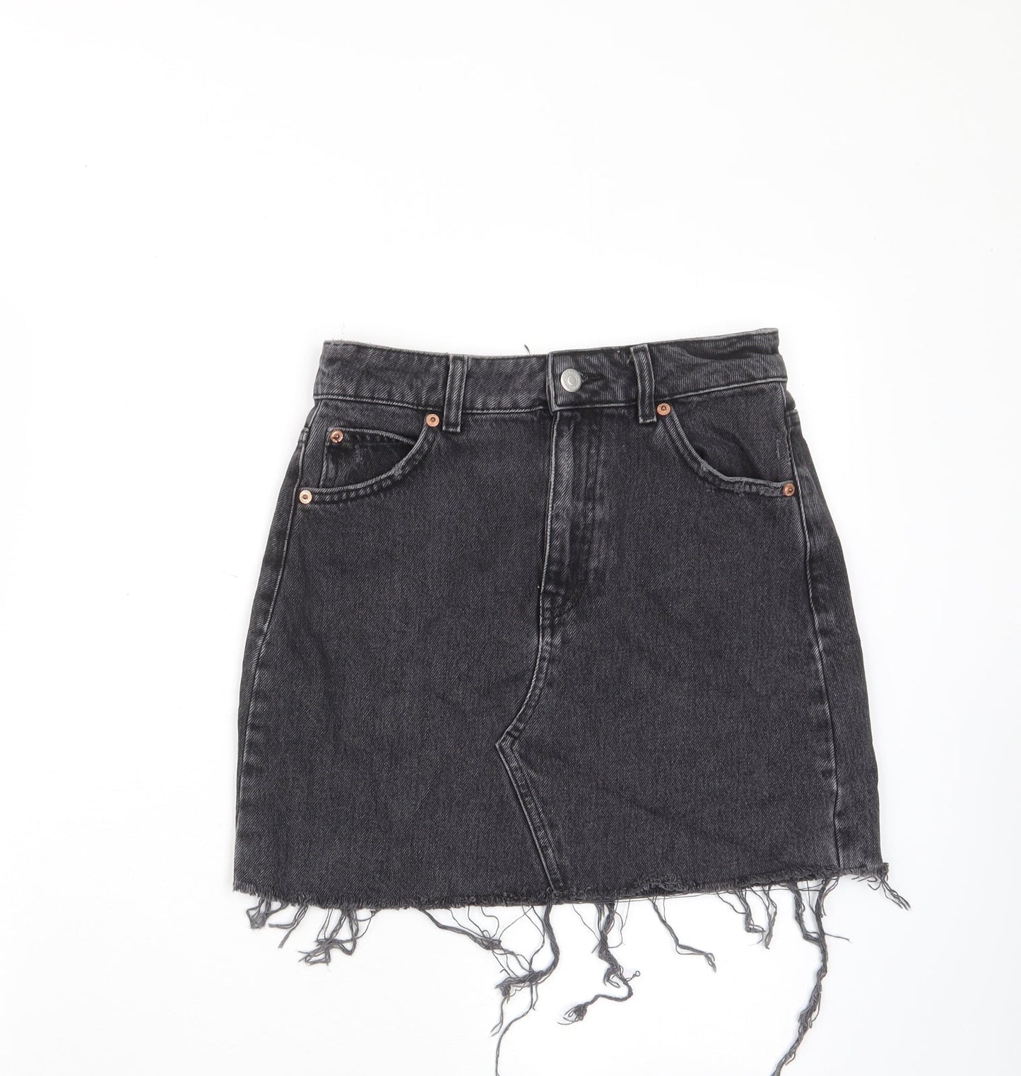 Womens UK Size 8 Topshop A-Line Denim Skirt