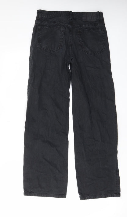 Womens UK Size 6 H&M Regular Fit Wide-Leg Grey Jeans
